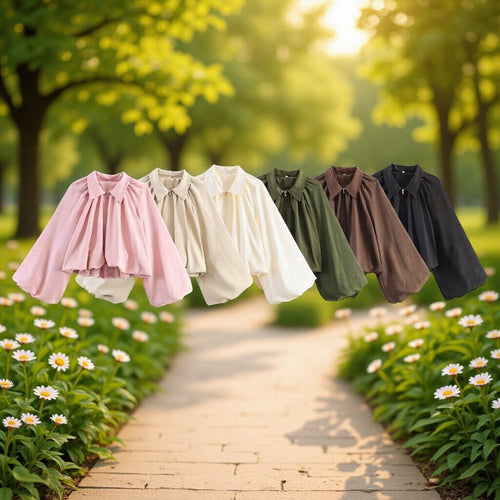 Damen Kurzjacke mit übergroßen Ballonärmeln und Reißverschluss Nord Taschen