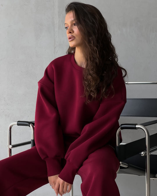 Damen lässiger Sport-Loungewear-Anzug mit crop Schnitt und weitem Bein