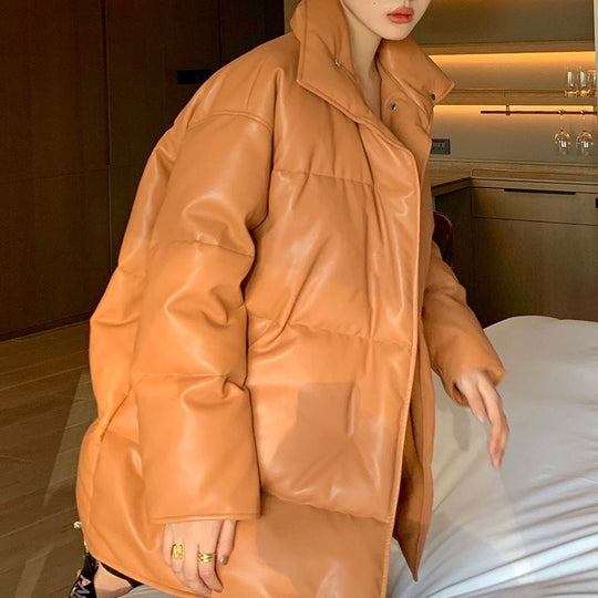 Damen Modische Oversized Daunenjacke Nord Taschen