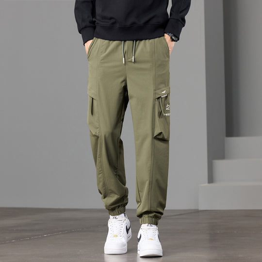 Herren technische Cargo-Joggerhose mit elastischem Saum, Multifachtaschen und Kordelzug Nord Taschen