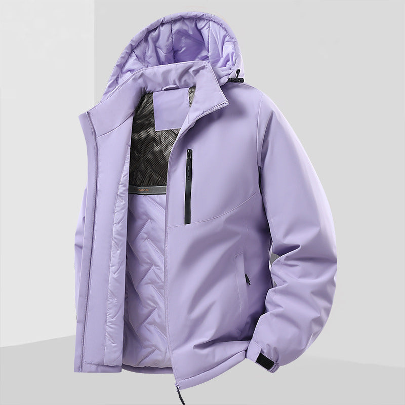Herren Leichte isolierte Hybrid-Outdoorjacke mit Thermofutter, Kapuze und wasserdichten Reißverschlüssen Nord Taschen