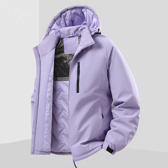 Herren Leichte isolierte Hybrid-Outdoorjacke mit Thermofutter, Kapuze und wasserdichten Reißverschlüssen Nord Taschen