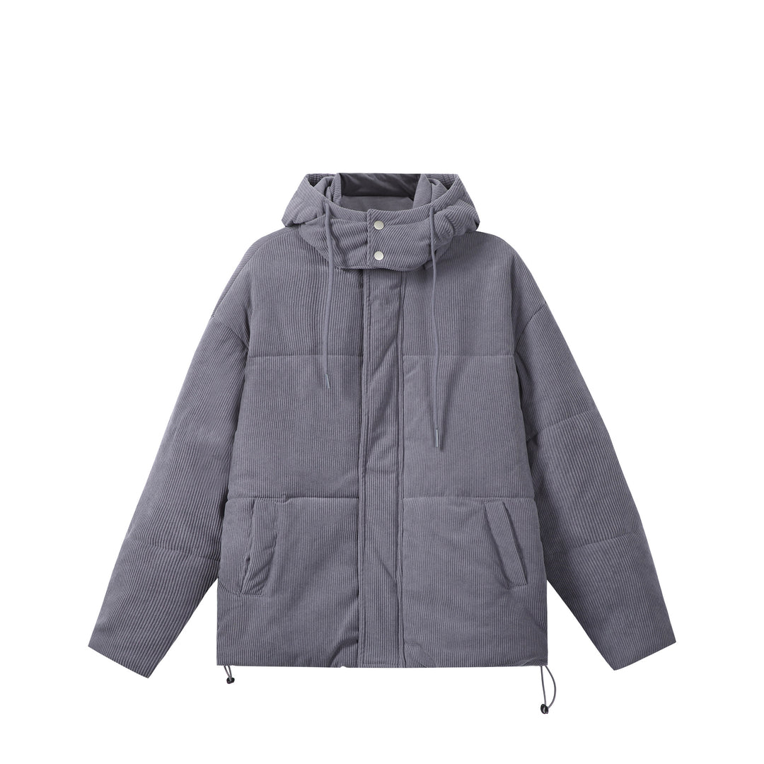 Unisex Wattierter Cord‑Parka im Boxy‑Cut mit hohem Kragen und Kordelzug Nord Taschen