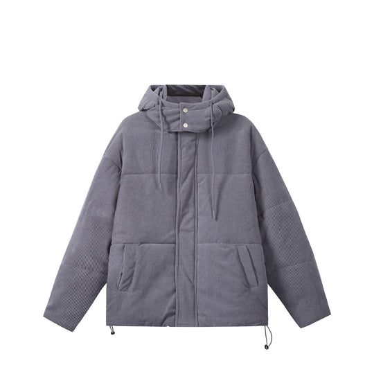 Unisex Wattierter Cord‑Parka im Boxy‑Cut mit hohem Kragen und Kordelzug Nord Taschen