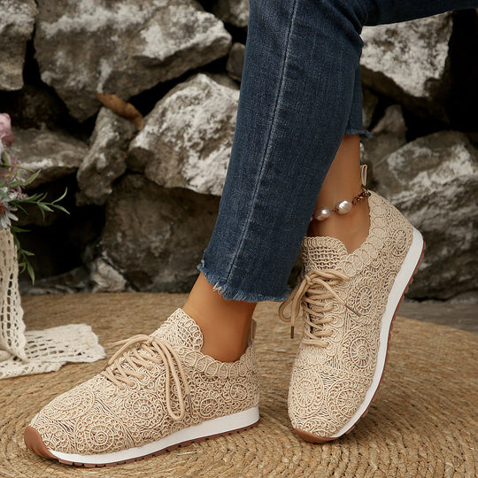 Damen Sneakers mit filigranem Häkeldesign und bequemem Fußbett - Vittorelli