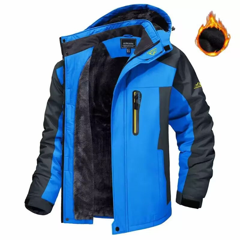 Herren Trekkingparka mit warmem Teddyfutter, abnehmbarer Kapuze und wasserdichter Softshell-Außenschicht Nord Taschen