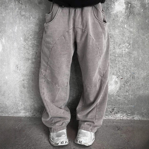 Herren nan Oversize-Freizeitjogger mit geschwungenen Nahtdetails, Kordelzugbund und elastischen Beinabschlüssen Nord Taschen