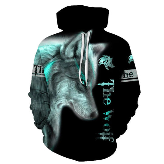Unisex Kapuzenpullover mit kreativem Wolfsmotiv Nord Taschen