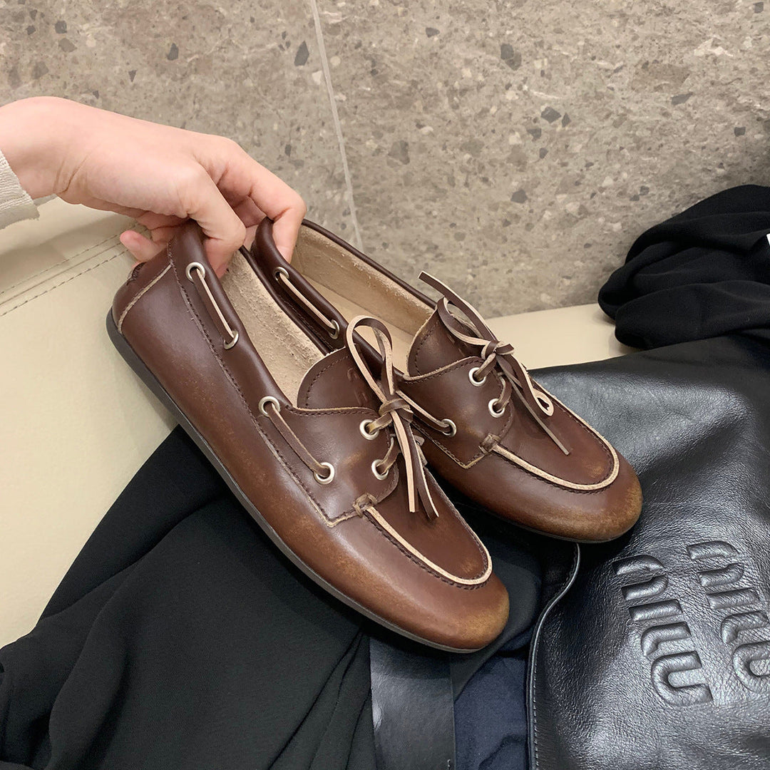 Damen Bootsschuh mit modischem Schnürdesign und hochwertiger Lederoberfläche Nord Taschen