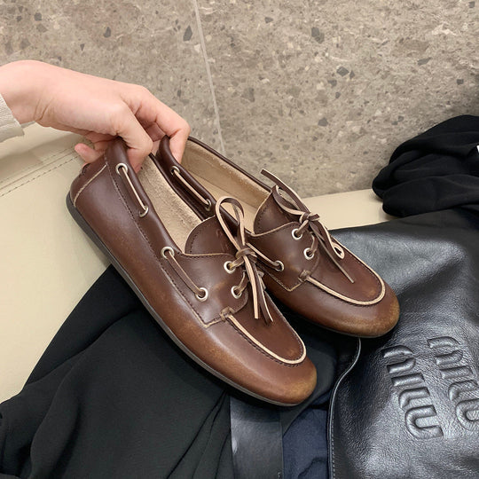 Damen Bootsschuh mit modischem Schnürdesign und hochwertiger Lederoberfläche Nord Taschen