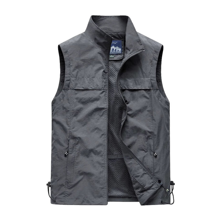 Herren  leichte winddichte Outdoorweste mit Reißverschlusstaschen und atmungsaktivem Mesh-Futter Nord Taschen