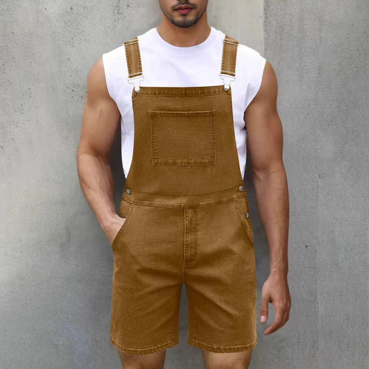 Herren Denim-Latzshorts mit modernen Taschen und verstellbaren Trägern Nord Taschen