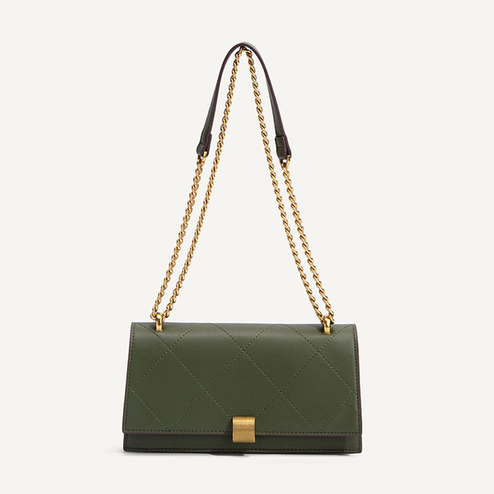 Damen Umhängetasche mit luxuriöser Steppung und goldfarbener Kette Nord Taschen