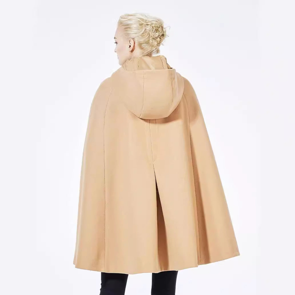 Damen Cape-Mantel mit Kapuze und Knebelverschlüssen Nord Taschen