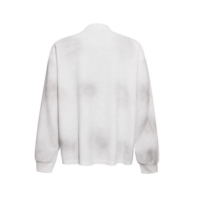 Damen Oversize-Sweatshirt mit Waffelstruktur, Rundhalsausschnitt und Ruinen-Skizzenprint Nord Taschen
