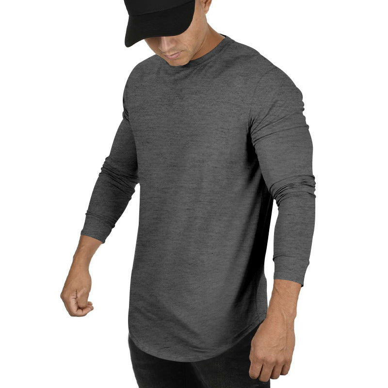 Herren Langarmshirt mit verlängertem Rundsaum und schmalem Schnitt aus elastischem Funktionsjersey Nord Taschen