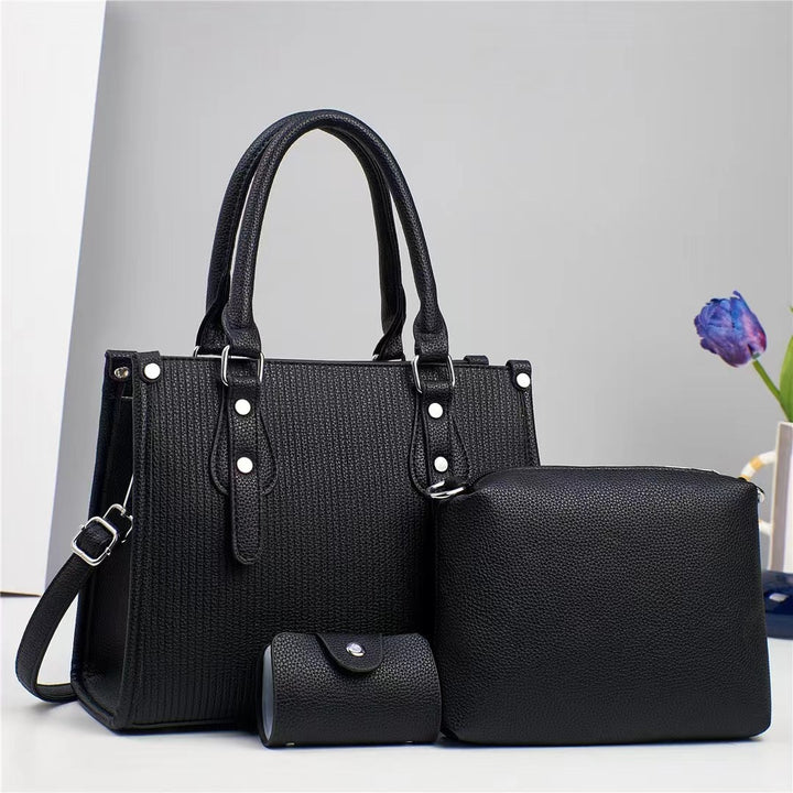 Damen elegante Handtasche mit strukturiertem Design und abnehmbaren Zubehör Nord Taschen
