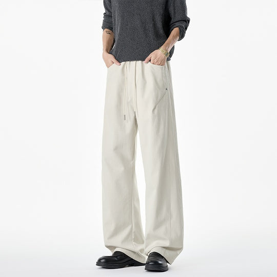 Damen Weit geschnittene Loungehose mit Kordelzug, hoher Taille und tiefen Eingrifftaschen Nord Taschen