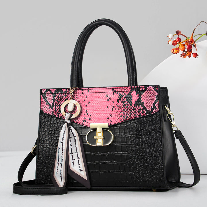 Damen elegante Handtasche mit Schlangenpräge Nord Taschen