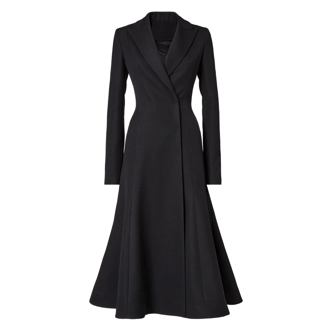 Damen taillierter Longblazer‑Mantel mit ausgestelltem Rockteil Nord Taschen