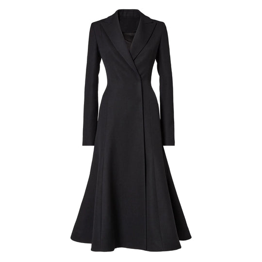 Damen taillierter Longblazer‑Mantel mit ausgestelltem Rockteil Nord Taschen