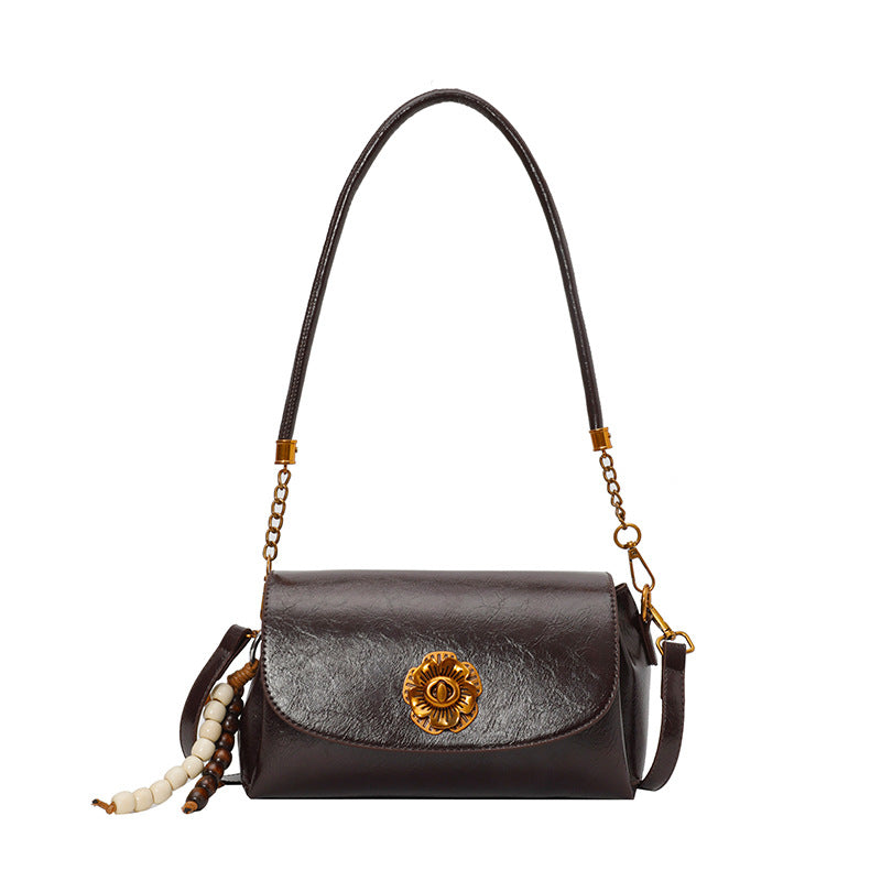 Damen elegante Umhängetasche mit floralem Verschluss Nord Taschen