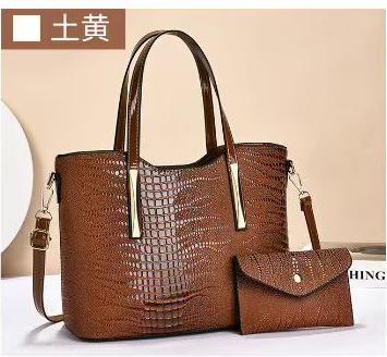 Damen elegante Handtasche mit Kroko-Prägung und Clutch Nord Taschen