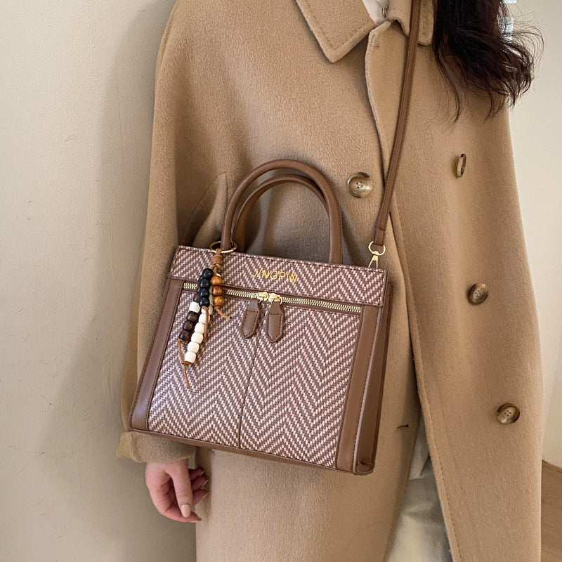Damen elegante Tragetasche mit strukturiertem Gewebemuster Nord Taschen