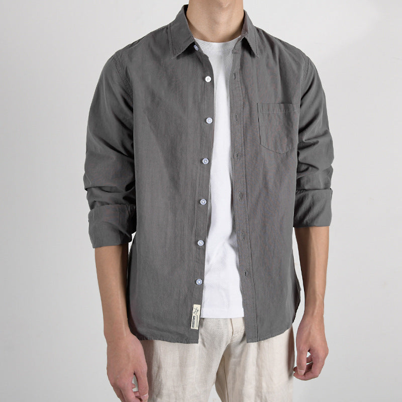 Herren Leichtes Baumwoll‑Leinen Overshirt mit Brusttasche und Relaxed‑Fit Nord Taschen
