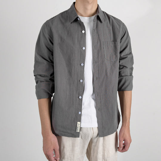 Herren Leichtes Baumwoll‑Leinen Overshirt mit Brusttasche und Relaxed‑Fit Nord Taschen