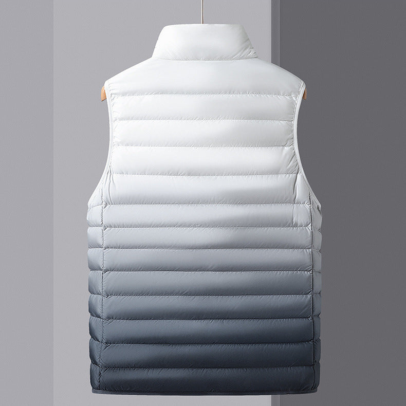 Herren Leichte gesteppte Thermo-Weste mit Stehkragen und Ombré-Steppung Nord Taschen