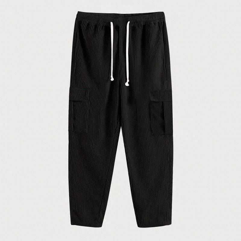 Herren Cordhose im Cargo-Stil mit Kordelzug und aufgesetzten Taschen Nord Taschen