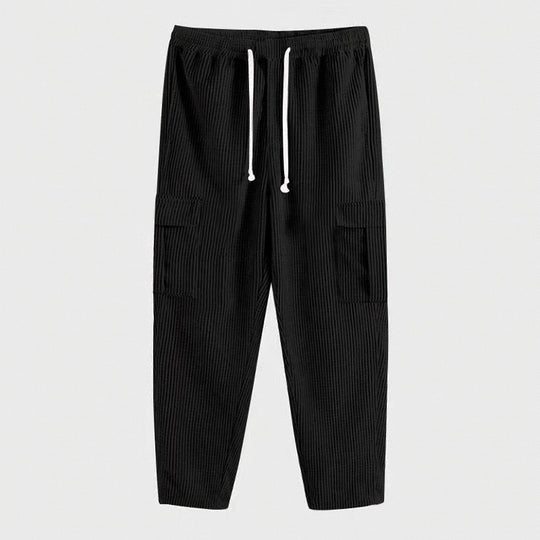 Herren Cordhose im Cargo-Stil mit Kordelzug und aufgesetzten Taschen Nord Taschen