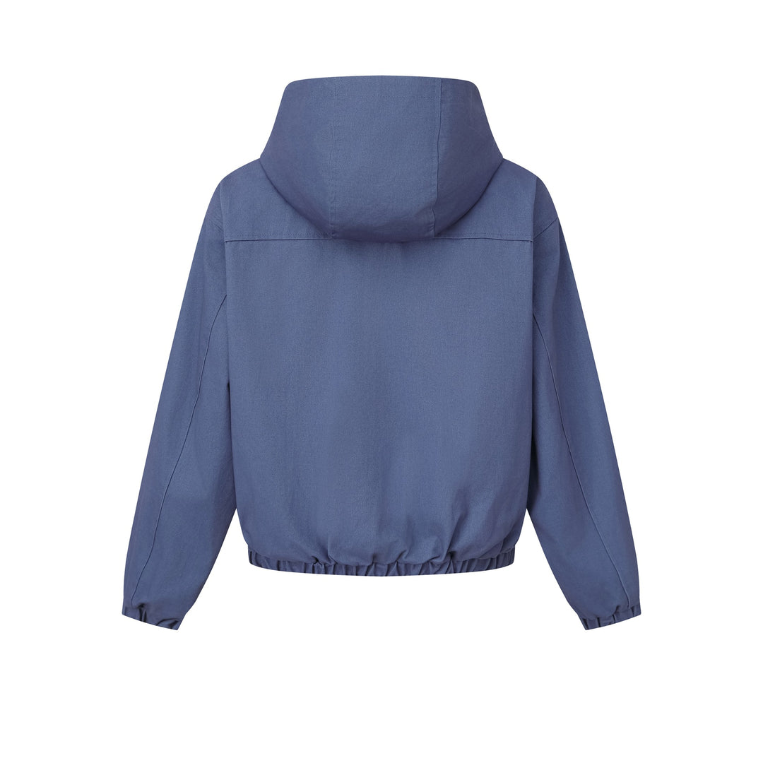 Damen Kurz geschnittene Kapuzenblousonjacke mit Tunnelzugsaum und aufgesetzten Pattentaschen Nord Taschen