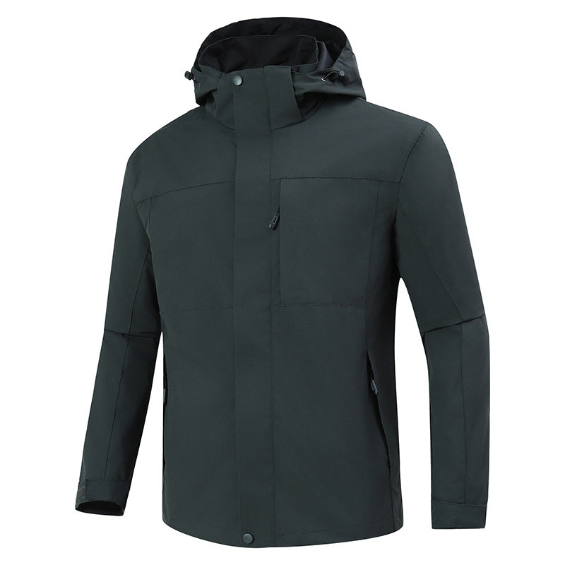 Herren Minimalistische wasserdichte Softshell‑Jacke mit kontrastfutter, verstellbarer Kapuze und verdeckten Reißverschlüssen Nord Taschen