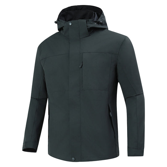 Herren Minimalistische wasserdichte Softshell‑Jacke mit kontrastfutter, verstellbarer Kapuze und verdeckten Reißverschlüssen Nord Taschen