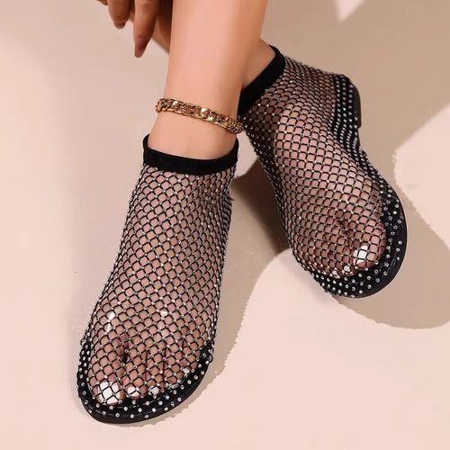 Damen transparente Ballerinas aus Netzmaterial Nord Taschen