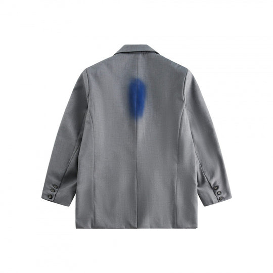 Unisex Oversize-Sakko mit Graffiti‑Sprayprint, Reverskragen und Pattentaschen Nord Taschen