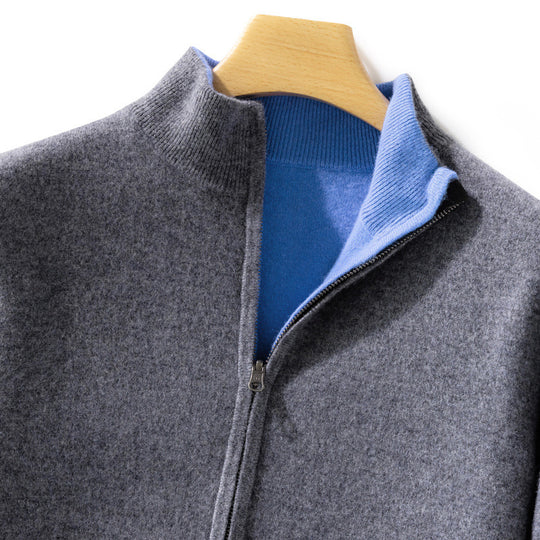 Damen Kurzgeschnittener Zip‑Strickcardigan mit Stehkragen und kaschmirähnlicher Weichheit Nord Taschen