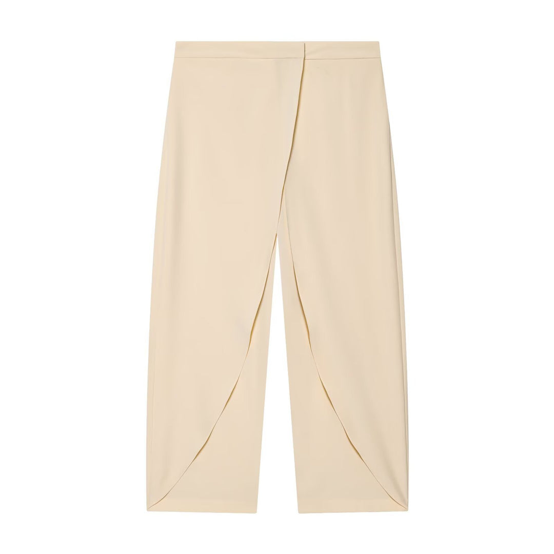 Damen Cropped Palazzo‑Hose mit Tulpenüberlappung und hohem Bund Nord Taschen