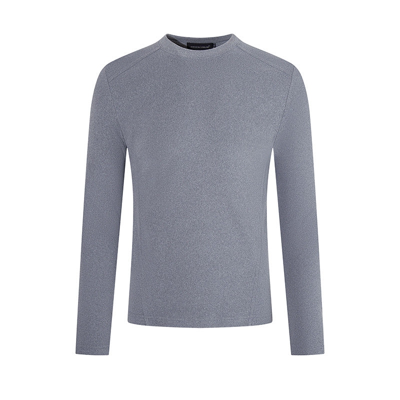 Herren Atmungsaktives Slim-Fit Feinstrick-Langarmshirt mit Rundhals Nord Taschen