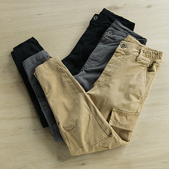 Herren Cargohose mit tapered Bein, elastischem Bund und verstärkten Knieeinsätzen Nord Taschen