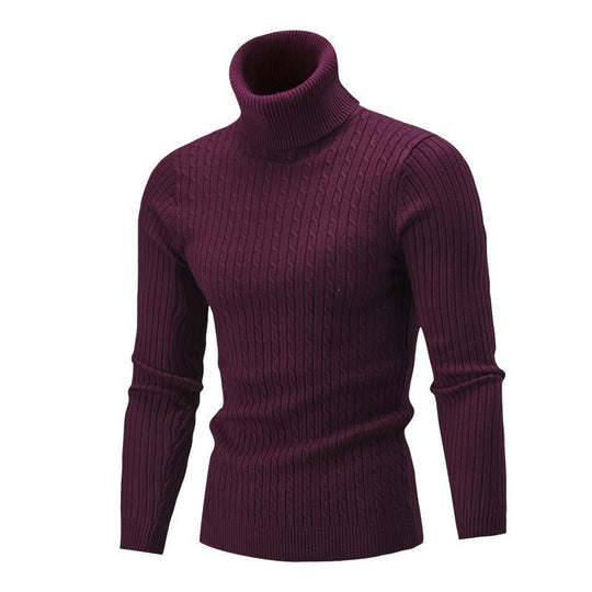 Herren Taillierter Thermo-Rollkragenpullover mit Zopf- und Rippstrickstruktur Nord Taschen