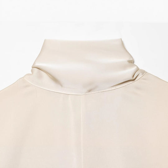 Damen Langes Hemdblusen-Kleid mit Schleifenkragen und Kimonoärmeln Nord Taschen