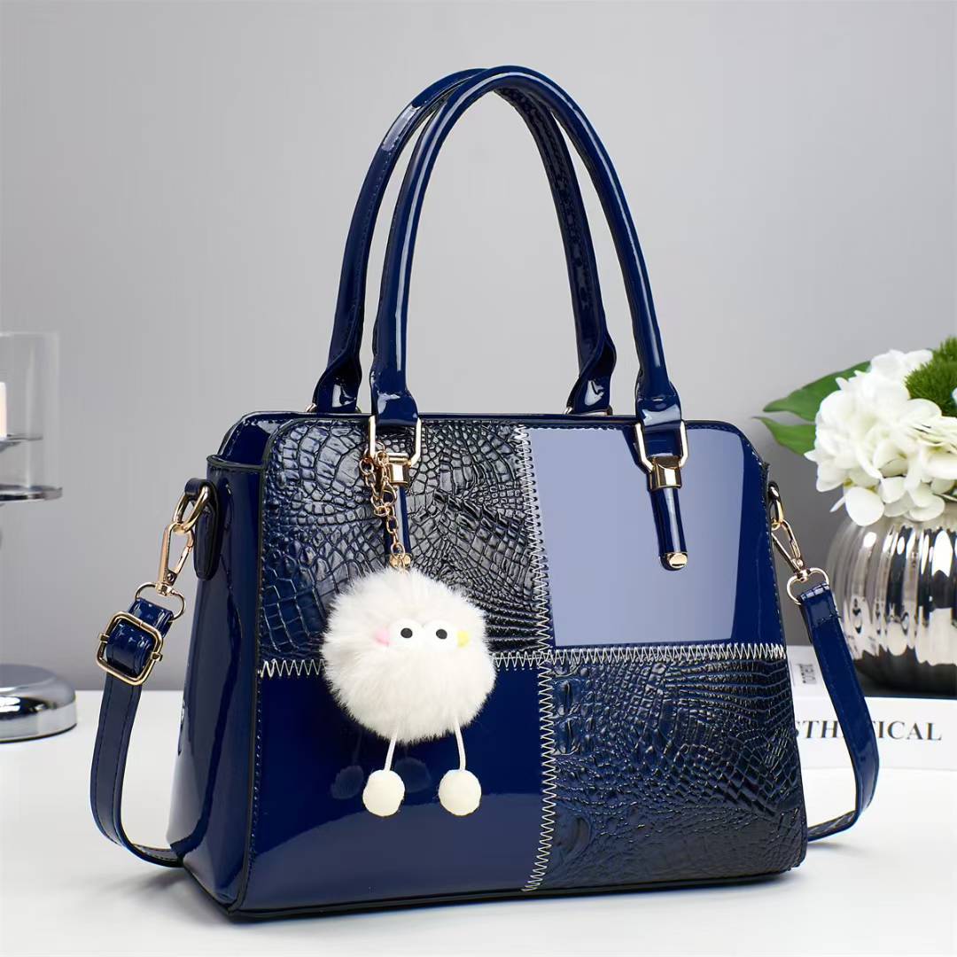 Damen elegante Handtasche mit luxuriöser Krokodilprägung und abnehmbarem Schlüsselanhänger Nord Taschen