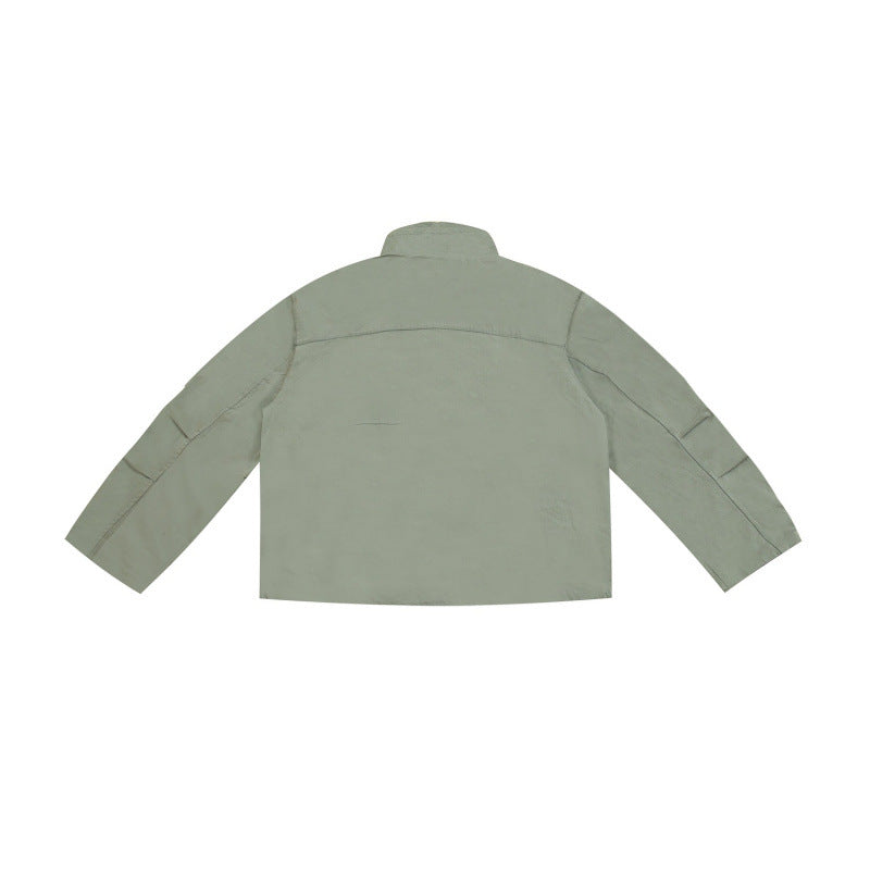 Damen Kurzjacke im Utility-Look mit Stehkragen und verdecktem Reißverschluss Nord Taschen