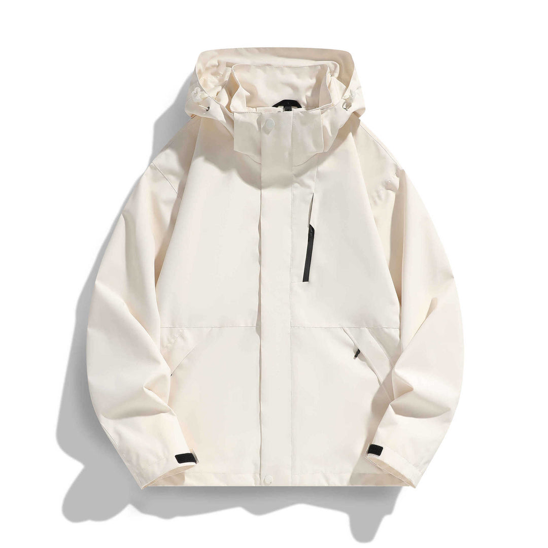 Damen Wasserabweisende Kapuzen‑Übergangsjacke mit verstellbarer Kapuze, verdeckter Frontblende und Multifunktionstaschen Nord Taschen