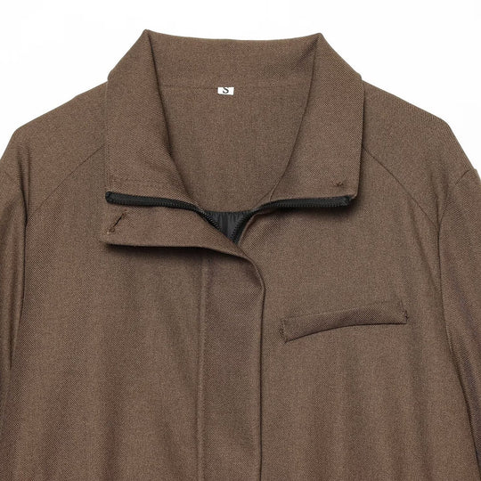 Damen Hochtaillierte konische Wolloptik-Stoffhose mit Bügelfalte und schmaler Knöchelpassform Nord Taschen