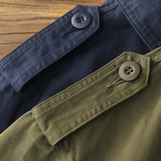 Herren Militärinspirierte Feldjacke mit aufgesetzten Pattentaschen und Schulterklappen Nord Taschen