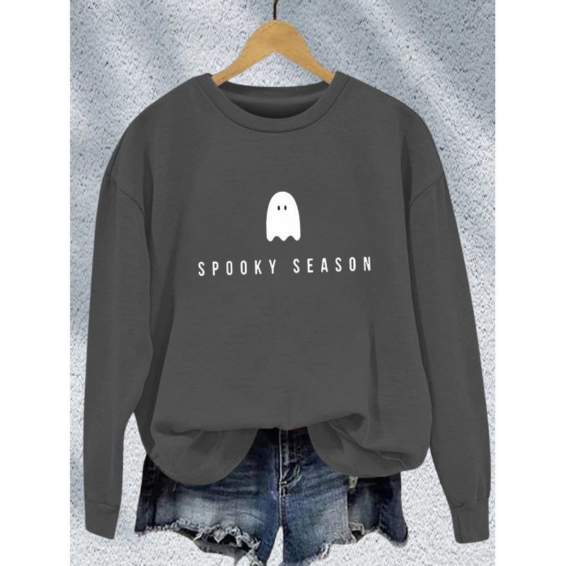 Unisex lässiges Halloween Sweatshirt mit Gespenst-Print und Oversize-Schnitt Nord Taschen